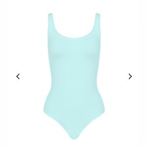 Wolford Jamaika thong body suit. Ocean sky. S NWT.